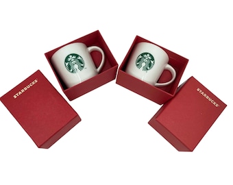 Starbucks 2014 Christmas Espresso Cups, Red Striped Demitasse Mugs, Set of  2 - Etsy