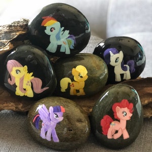 My Little Pony characters 100% hand painted rock sealed in resin unique gift idea