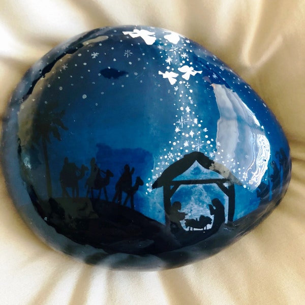 Rock Art Nativity Etsy