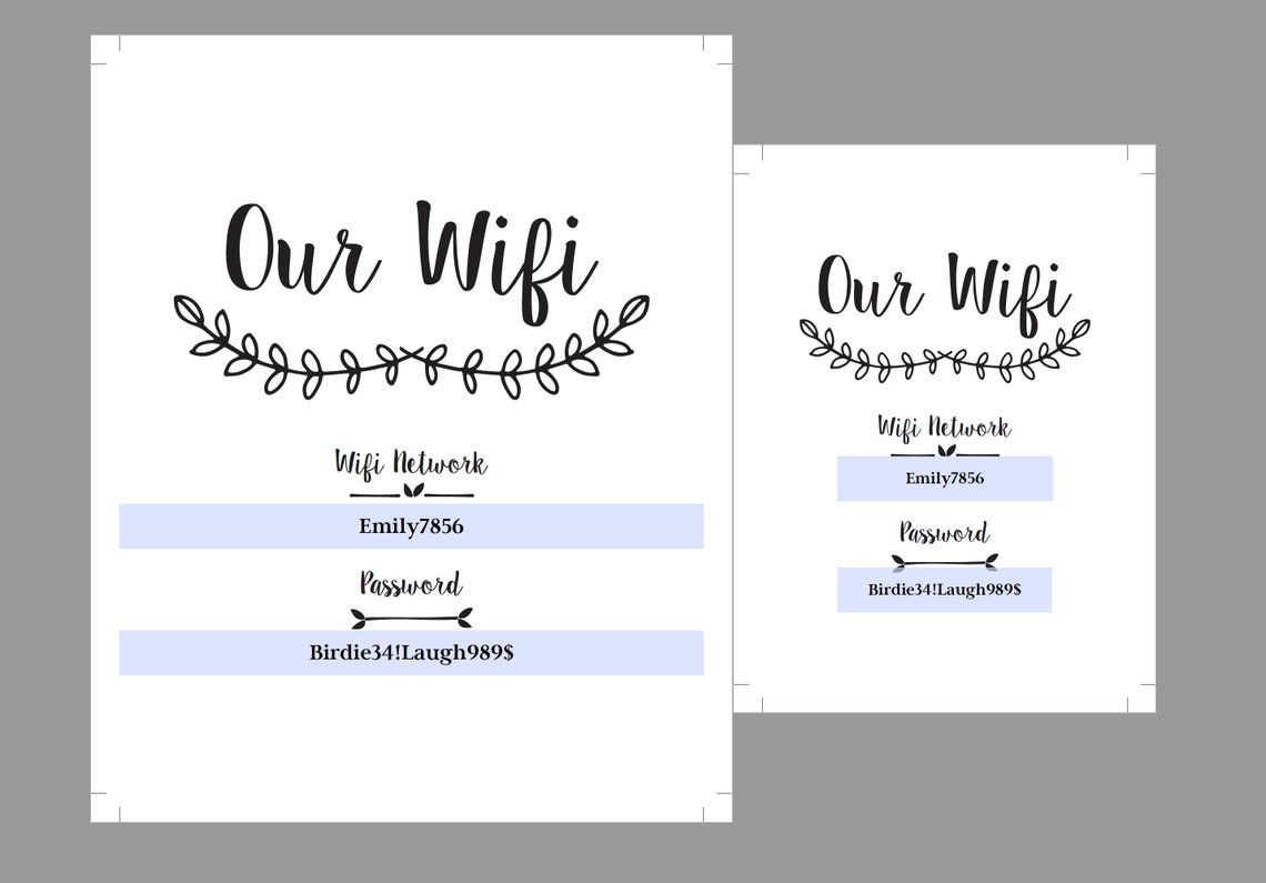 Print at Home Wifi Poster Printable Wifi Template DIY PDF 8x10 or Print at Home Wifi Poster Printable Wifi Template DIY PDF 8x10 or