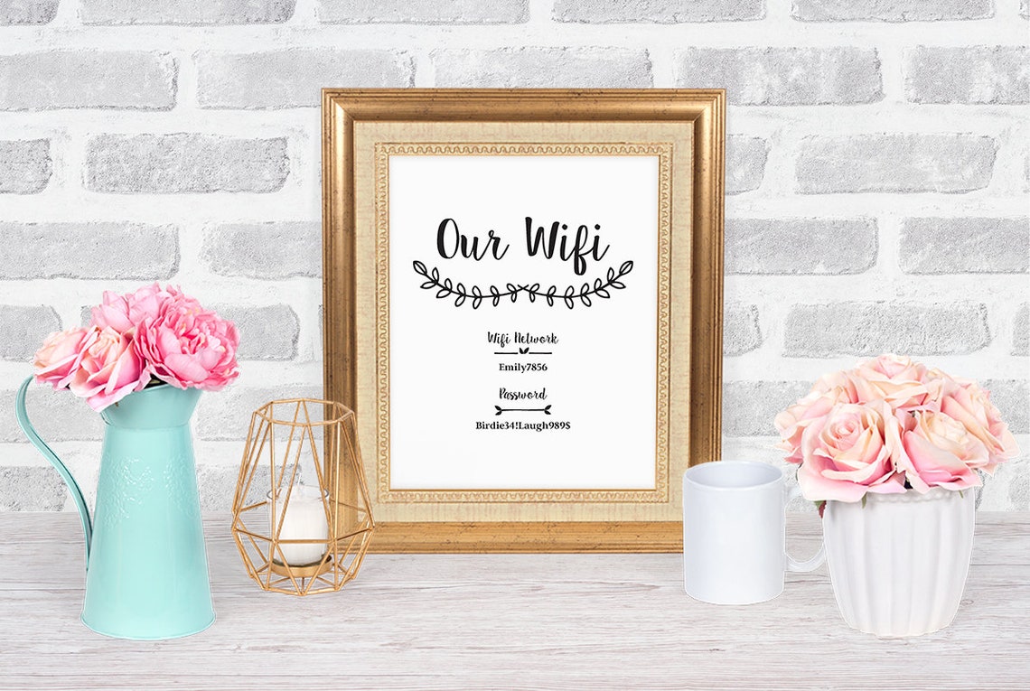 Print at Home Wifi Poster Printable Wifi Template DIY PDF 8x10 or Print at Home Wifi Poster Printable Wifi Template DIY PDF 8x10 or