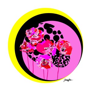 Impression numérique de le jour fleur imprimer-printable art-A4 abstrait téléchargeable impression-JPG art abstrait rose et fuchsia coquelicots-Saint-Valentin