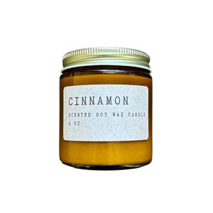 Cinnamon Scented Soy Candle | Scented Candle | Soy Wax Candle | Candles | Soy candle handmade