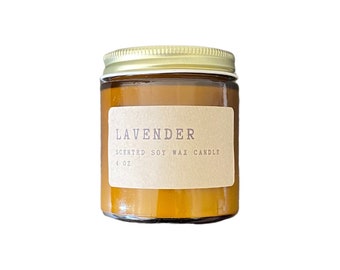 Lavender Soy Candle | Aromatherapy | Scented Candle | Soy Wax Candle | Candles | Soy candle handmade | Soy Candle Essential oil | Handmade