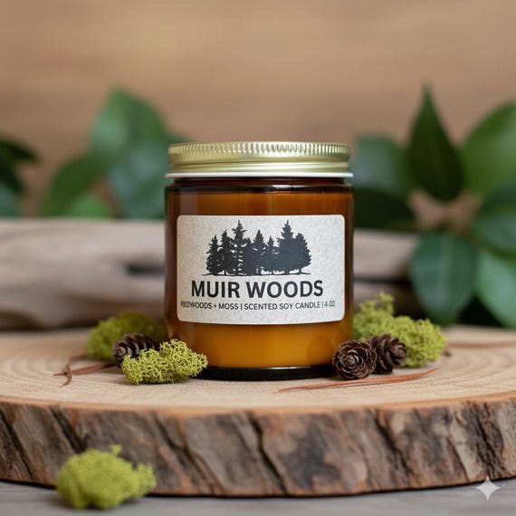 Muir Woods Scented Candle | Redwood + Moss Soy Candle