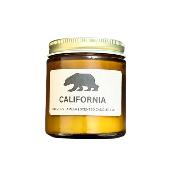 California Bear Soy Candle | Oakmoss + Amber Scent