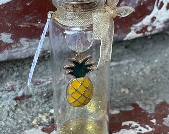 Message in a bottle. “Love is like a pineapple”