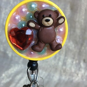 Teddy bear badge holder