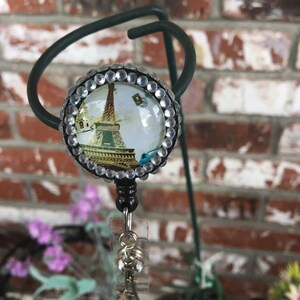 Paris glass cabochon badge holder