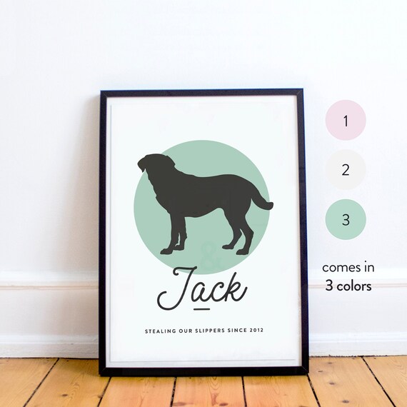 Labrador Hund Druck Mit Benutzerdefinierten Tagline 3 Farben Etsy