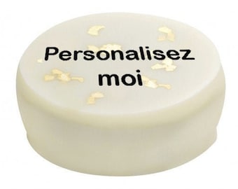 Chocolats personnalisés palet or ganache chocolat noir x 12