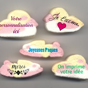 Custom marshmallows, 25 custom duck and bunny shaped marshmallows