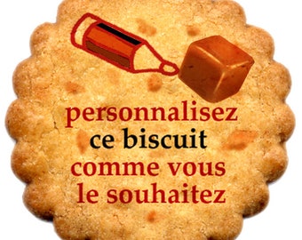 Biscuit personnalisé, Galettes Bretonnes aux pépites de caramel x 24