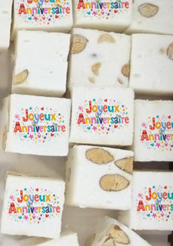 Bonbon Personnalisé, Cube de Nougat Imprimé 2.5 cm X 24