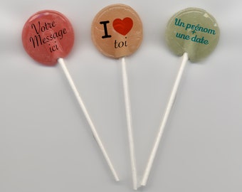 Personalized round fruit lollipops x 10