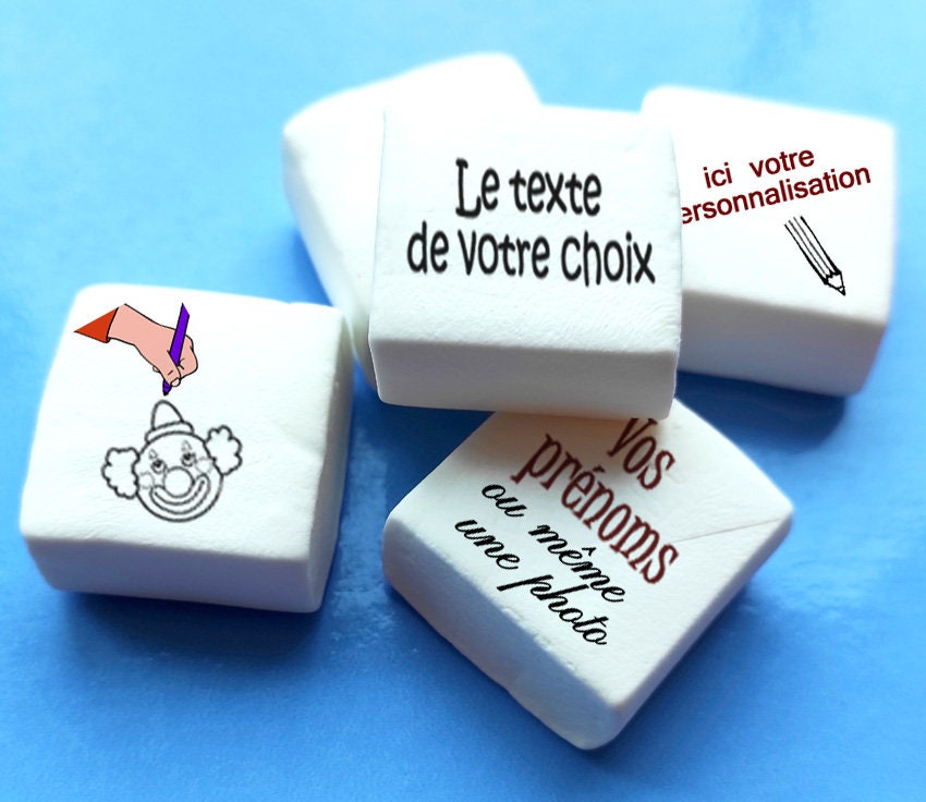 Marshmallows, 50 Guimauves Personnalisées Blanches Carrées 3 cm X cm