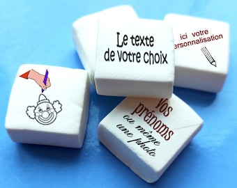 Marshmallows, 25 personalisierte weiße quadratische Marshmallows 4,5 cm x 4,5 cm