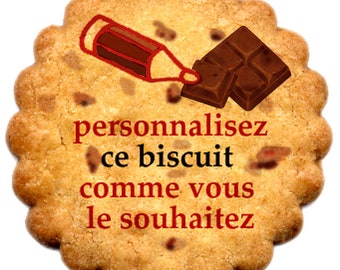 Biscuit personnalisé, Galettes Bretonnes aux pépites de chocolat x 24