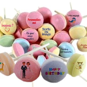 Personalized printed lollipops x 20