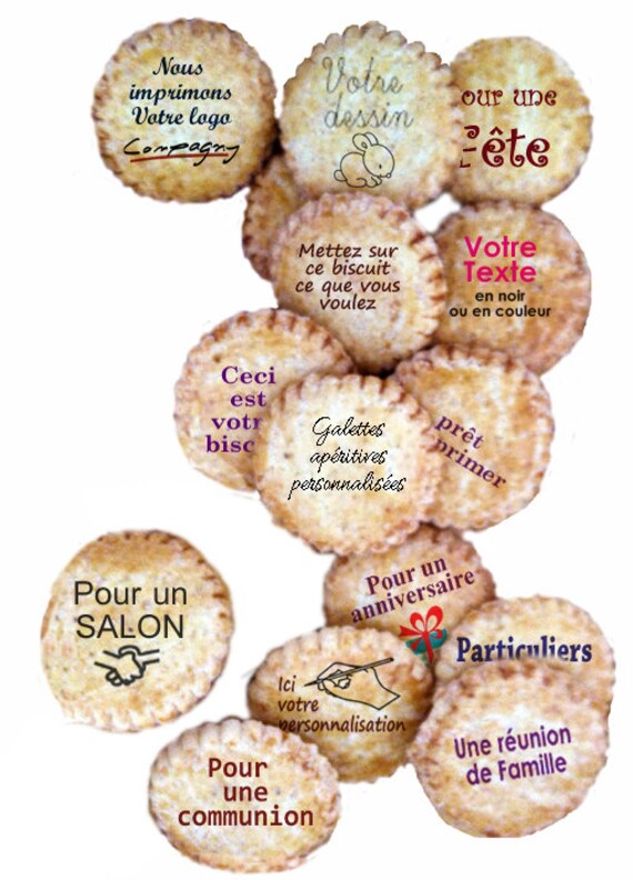 Gâteaux Apéritifs Personnalisables, Galettes Bretonnes Salées X 50, Plusieurs Parfums Au Choix