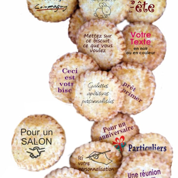 Gâteaux apéritifs personnalisables, galettes bretonnes salées x 35, plusieurs parfums au choix