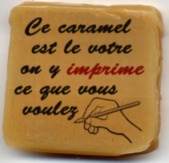 Bonbons Personnalisés, Caramels Imprimés, 20 Carrés Tendres et Gourmands Decorés Selon Vos Envies