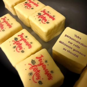 Large Custom Marshmallows Marshmallows coated in white chocolate x 20, 4 cm x 4 cm x 2.5 cm