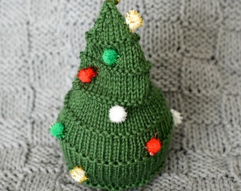 Christmas Tree Knit Hat (Handmade)