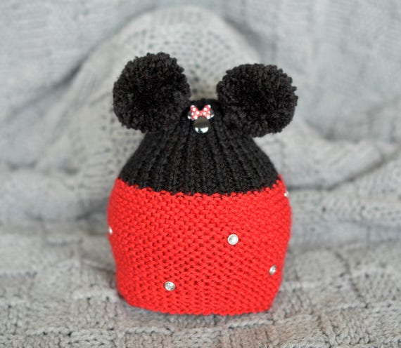 minnie mouse knit hat