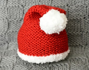 Christmas Knit Santa Hat (Handmade)