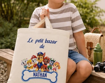 Tote bag enfant personnalisé prénom – sac école maternelle – sac enfant personnalisé – idée cadeau enfant original