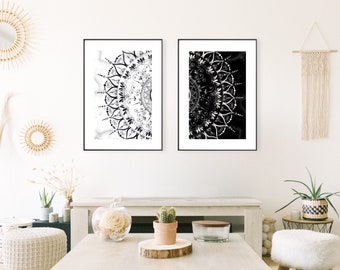 Geometric Mandala Art Prints: Zen Home Decor