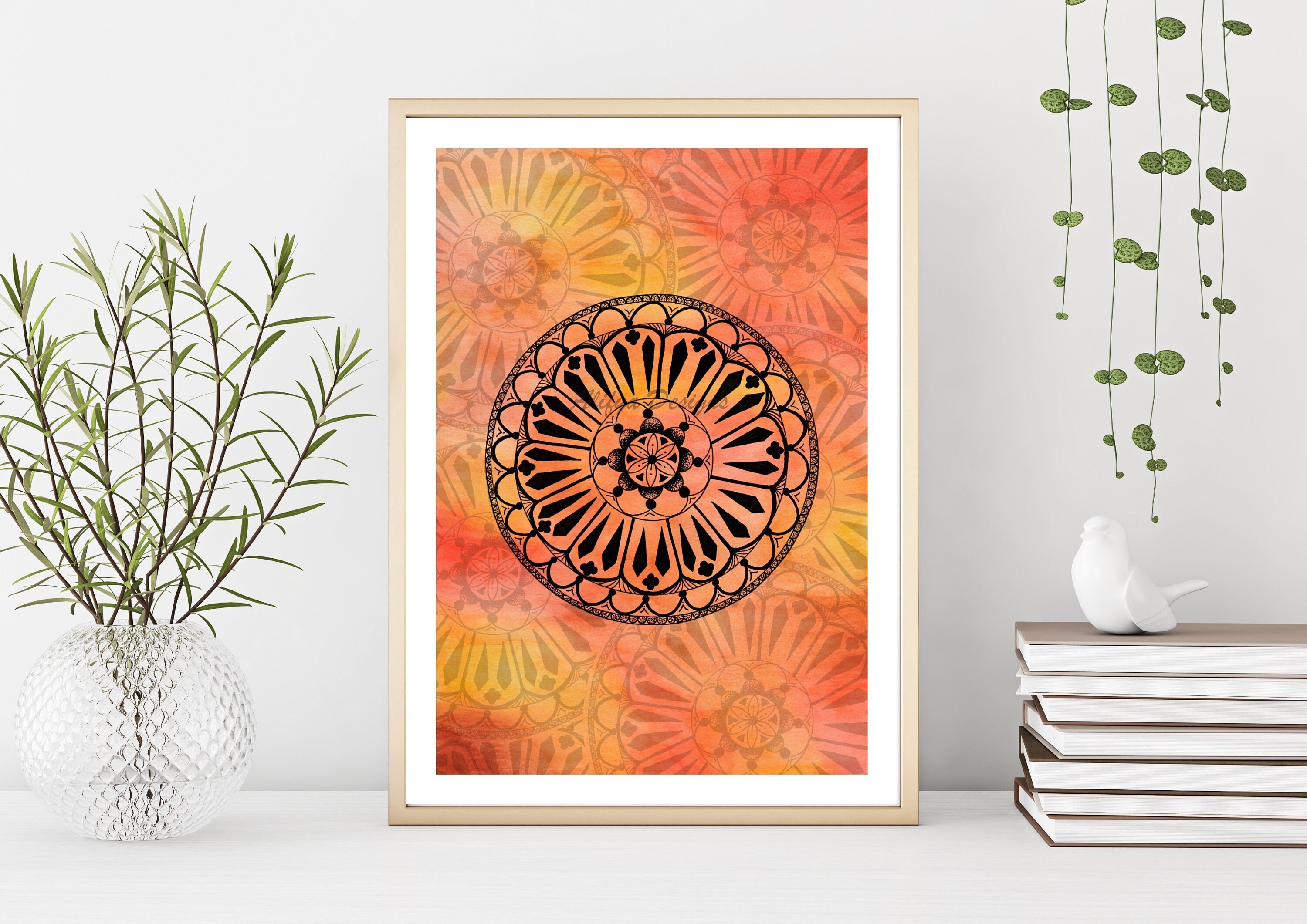 Mandala Art Print, Geometric, Zen Wall Art, Wall Art, Home Decor