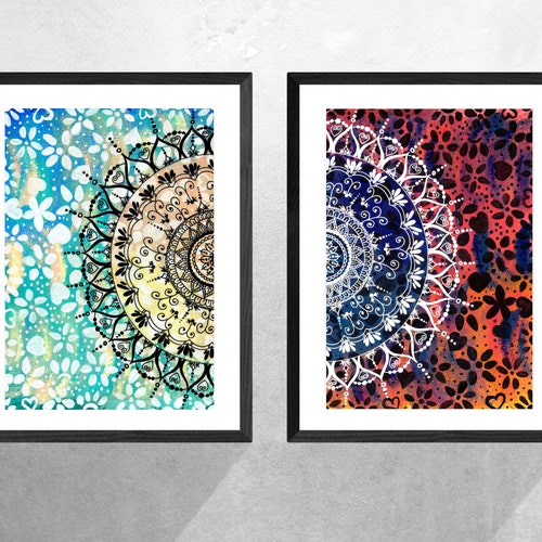 Mandala Art Prints, Geometric, Zen Wall Art, Wall Art, Home Decor