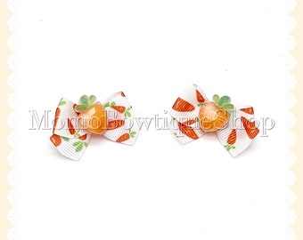 Carrot Patch Bow Set (Pigtail/ Petite)