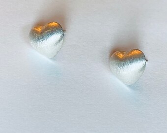 Sterling Silver (.925) Heart Stud Earrings *VINTAGE*