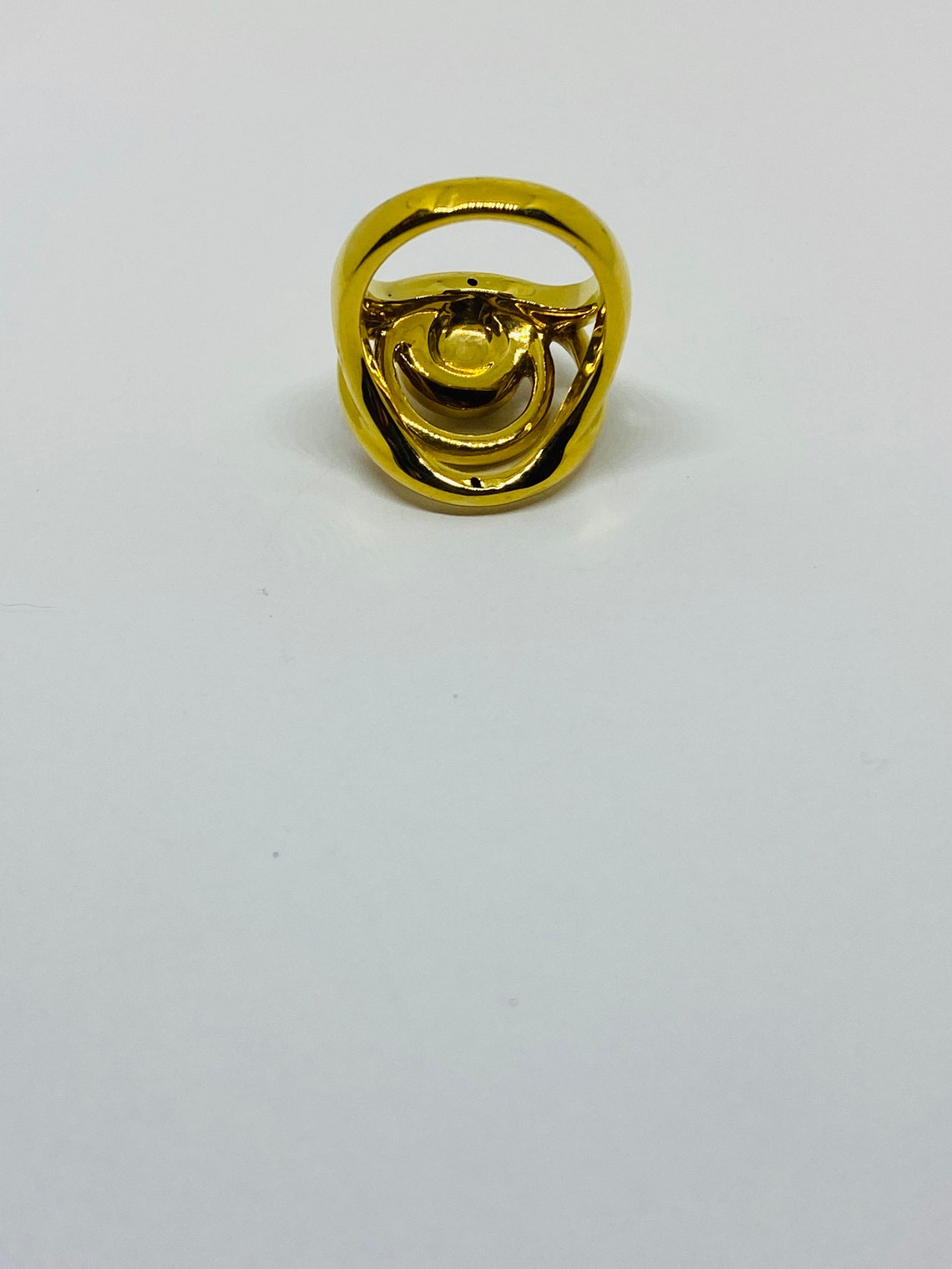 18K High-Karat Yellow Gold 18K White Gold Diamond Swirl | Etsy