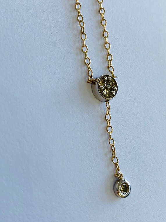 14K Yellow Gold and 14K White Gold Necklace *VINT… - image 9