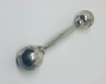 Sterling Silver (.925) Baby Rattle with Soft, Pleasant Jingle *VINTAGE*