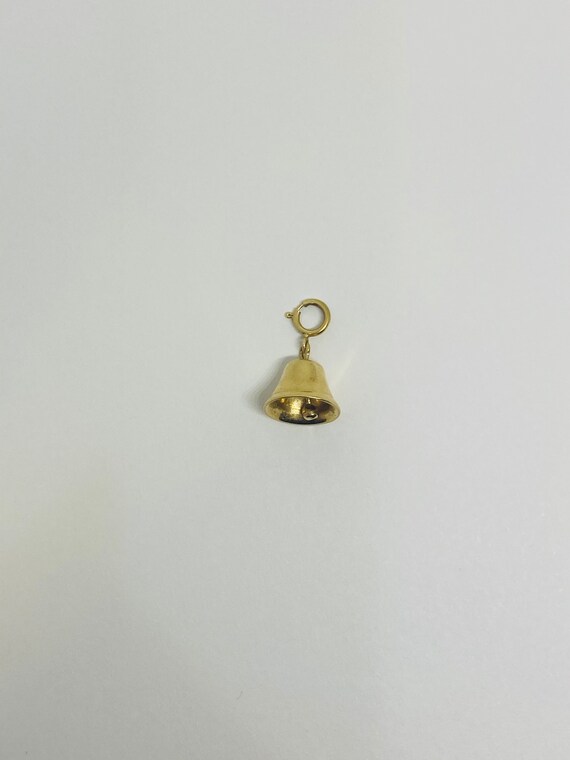14K Yellow Gold Ringing Bell Pendant/Charm *VINTA… - image 4