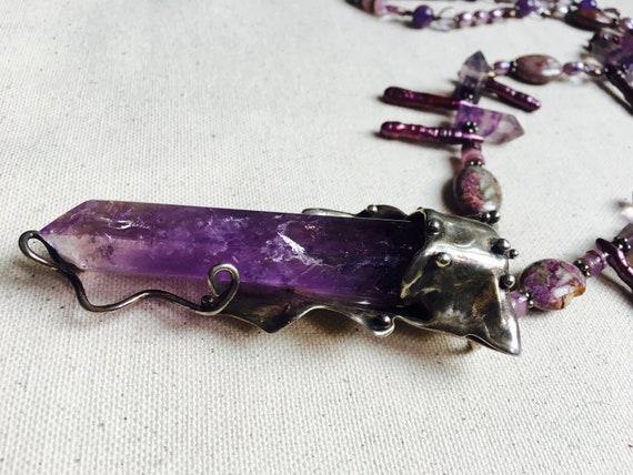Stunning and healing STERLING SILVER AMETHYST cry… - image 1
