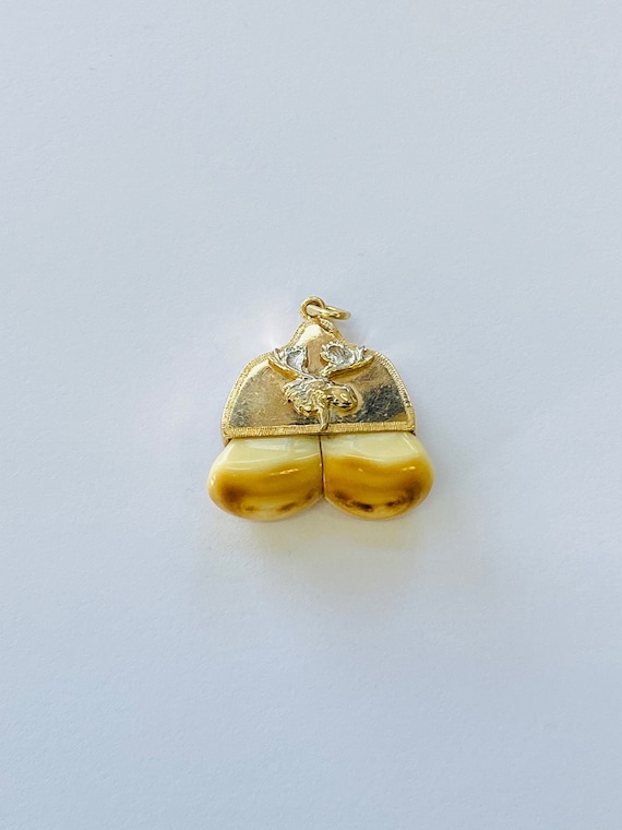 14K Yellow Gold and 14K White Gold Moose Tooth Pe… - image 1