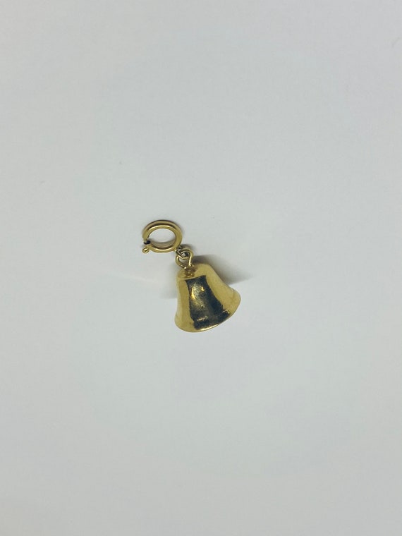14K Yellow Gold Ringing Bell Pendant/Charm *VINTA… - image 5
