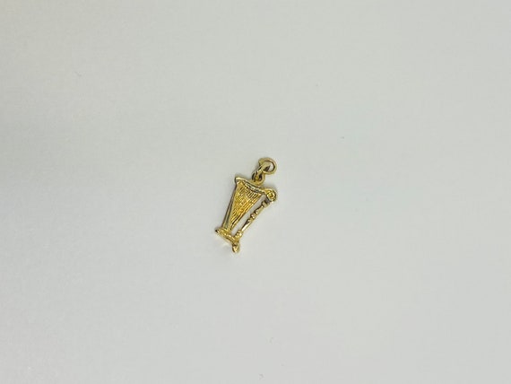 14K Yellow Gold Harp Instrument Pendant/Charm *VI… - image 4