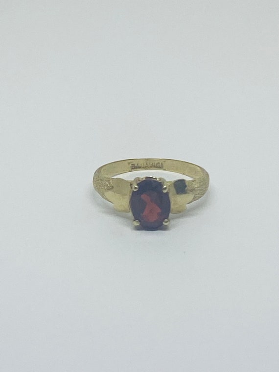 10K Yellow Gold + Garnet Statement Ring BAND SIZE… - image 1