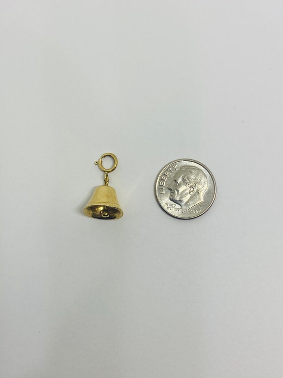 14K Yellow Gold Ringing Bell Pendant/Charm *VINTA… - image 7