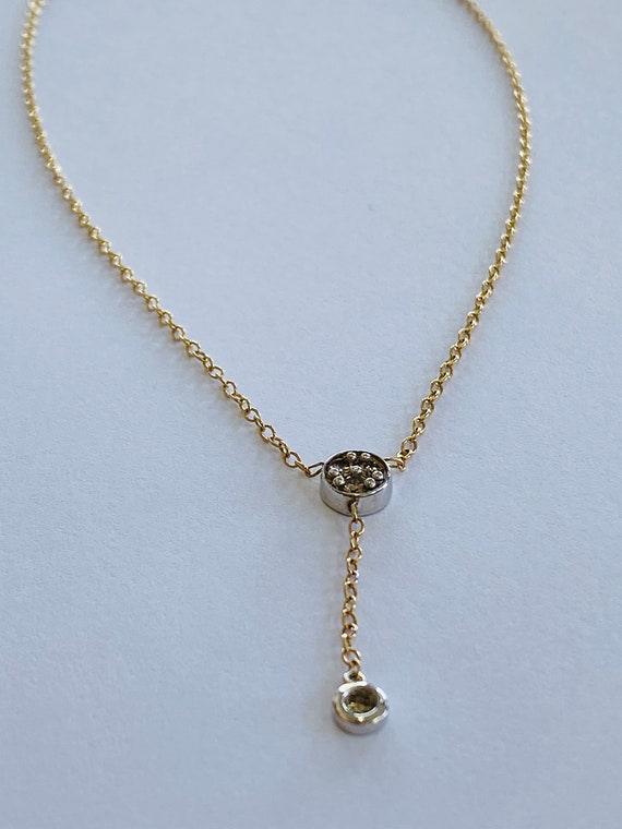 14K Yellow Gold and 14K White Gold Necklace *VINT… - image 4