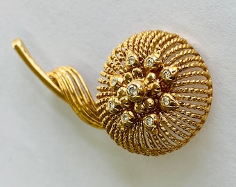 14K Yellow Gold + Diamond Pin/Brooch *VINTAGE*