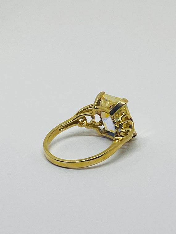 10K Yellow Gold + Rectangular Iridescent Statemen… - image 7