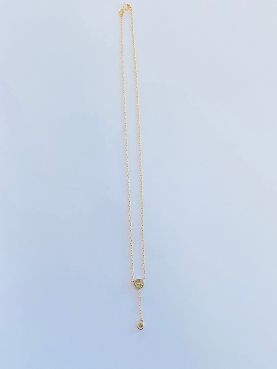 14K Yellow Gold and 14K White Gold Necklace *VINT… - image 1